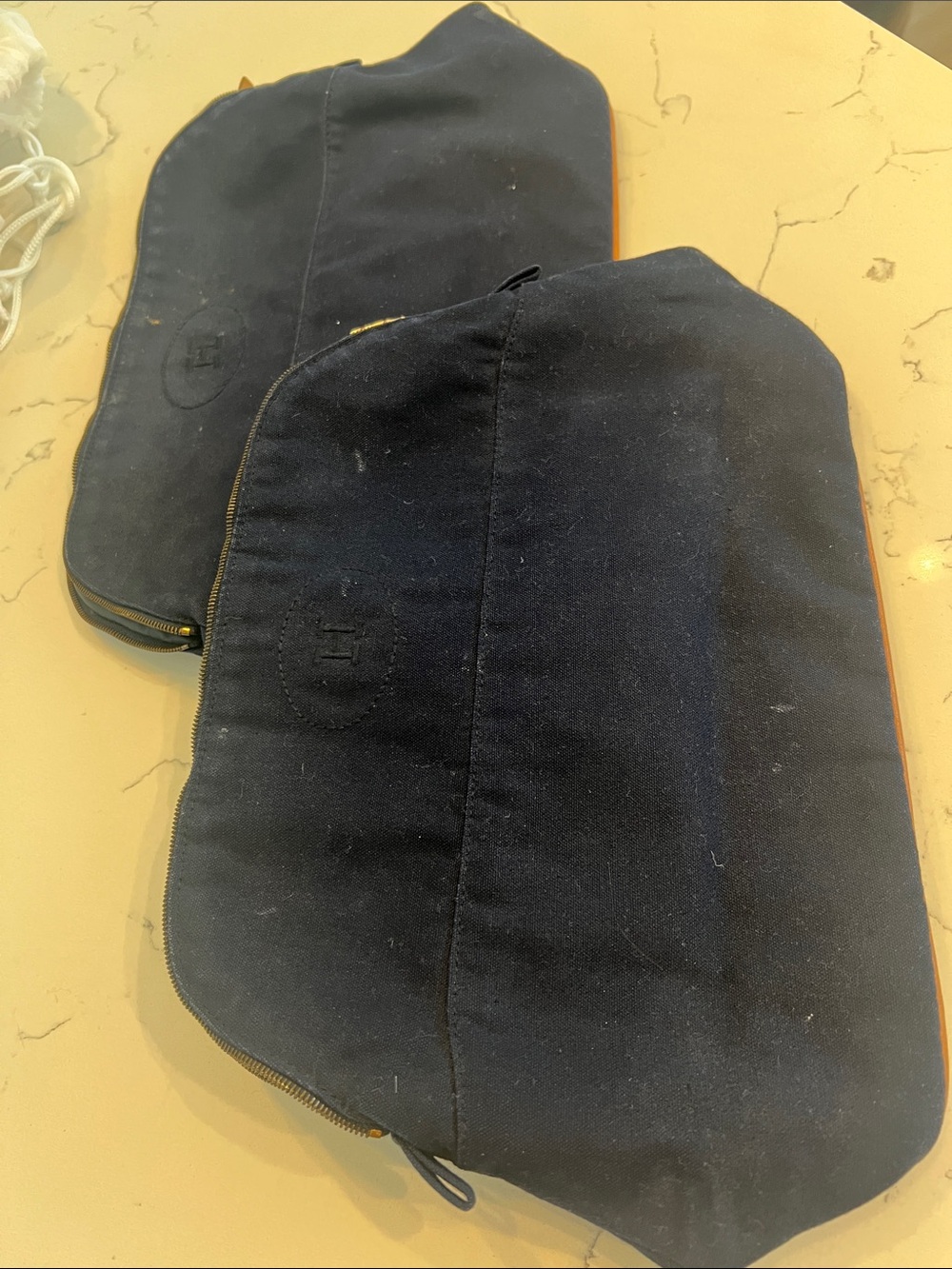 Hermes Navy toiletry bag